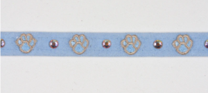 Embroidery Paws with Crystals Collar